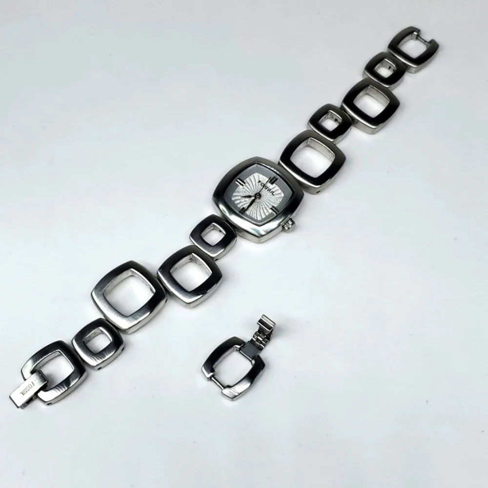 Fossil Watch ES1869 Silver Contemporary All Stainless Steel Watch EUC